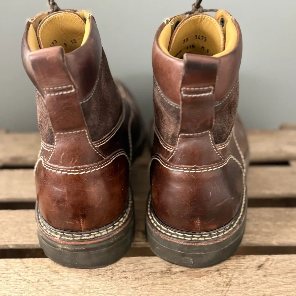 Johnston‎ & Murphy Barrett Moc Toe boots in brown leather Size 11.5 A32